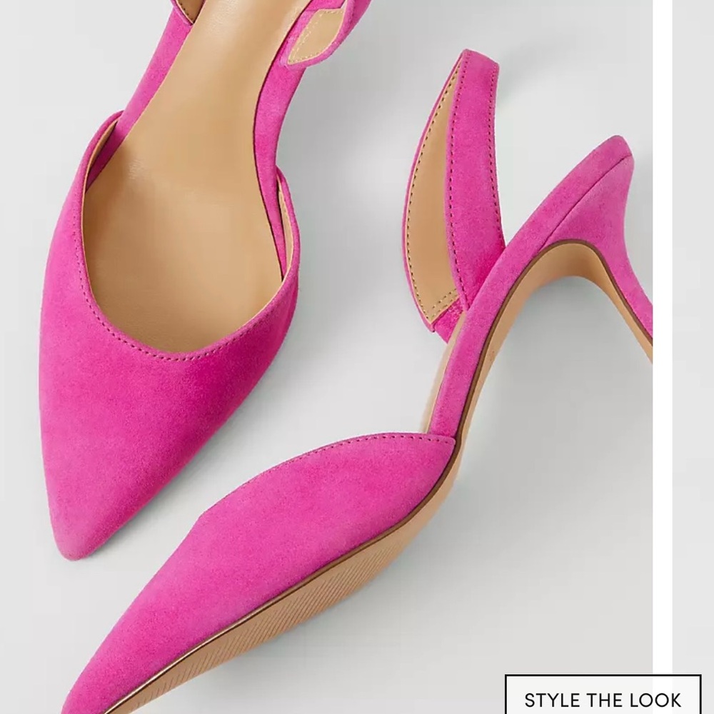 Ann Taylor Vibrant Pink Slingback Heels - Picture 2 of 2